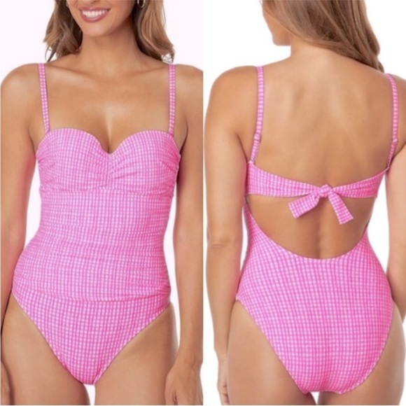 Lilly Pulitzer Other - NWT Lilly Pulitzer size 14 Layne Pink Isle one piece pink & white stripe gingham